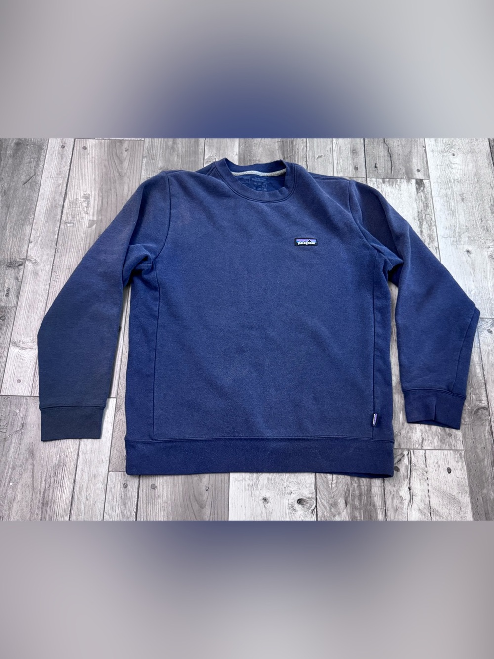 Patagonia Men’s Uprisal Crewneck Sweatshirt Medium Navy Blue Gorpcore Faded